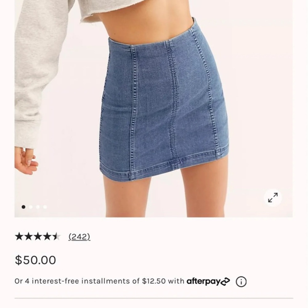 Free People modern femme denim mini skirt